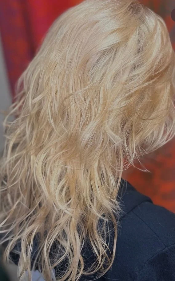 Soft dimensional blonde hair by Stephanie Thomas at Gypsy Cosmo Salon