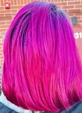 pink — hair work by Stephanie Thomas at Gypsy Cosmo Salon